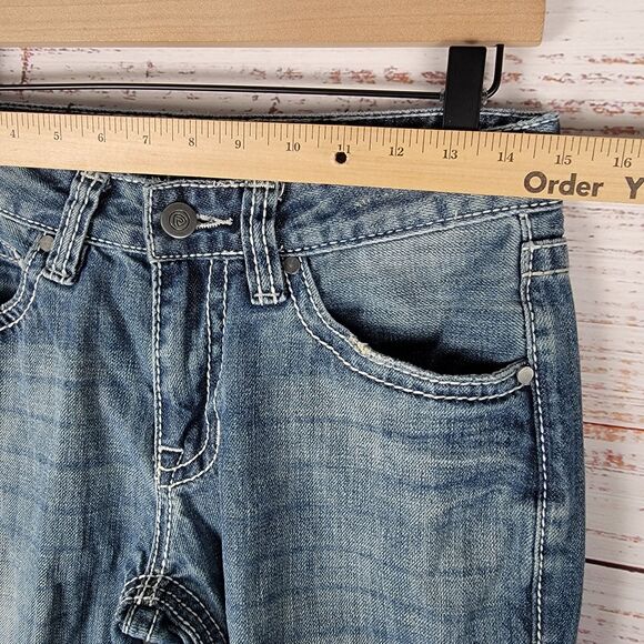 Rock & Roll Men's 29 x 32 Jeans Cowboy Distressed Pistol Regular Fit Boot Cut - Picture 8 of 13